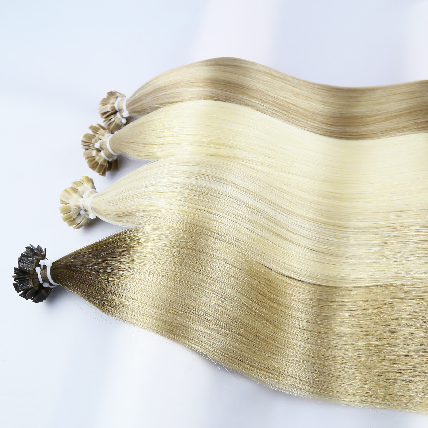 Extensions de cheveux à pointe plate Remy 100% postiches humaines Capsules de kératine droites Extensions de cheveux à pointe pour Salon pré-collé 50 pièces/ensemble