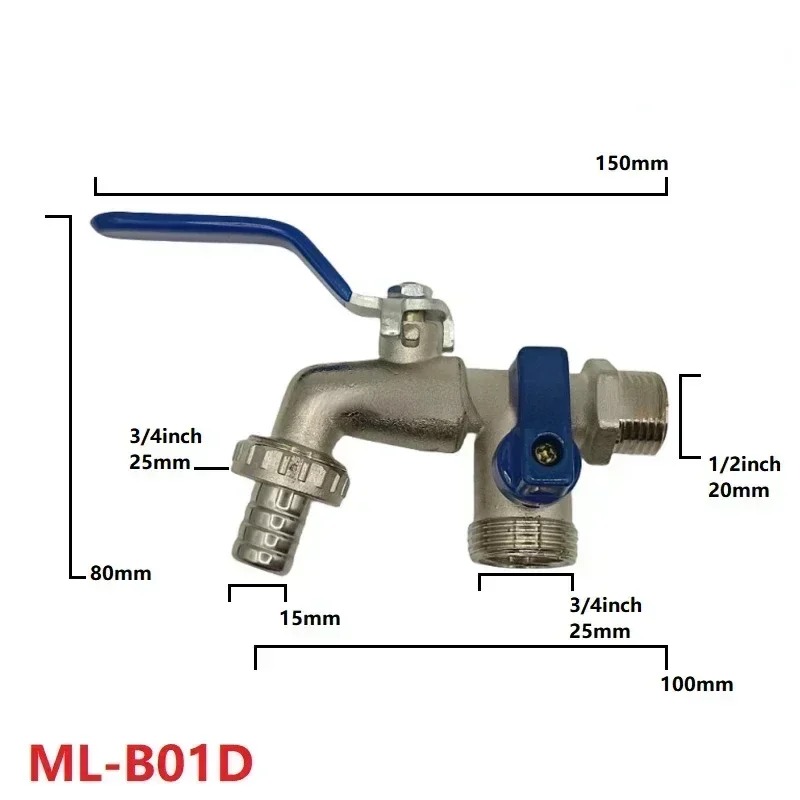 1/2'' 3/4'' Doppel Kopf Wasserhahn Wasser Splitter Stecker Kupplung Adapter Ventil Schalter Garten Schlauch Bewässerung Tap Joint