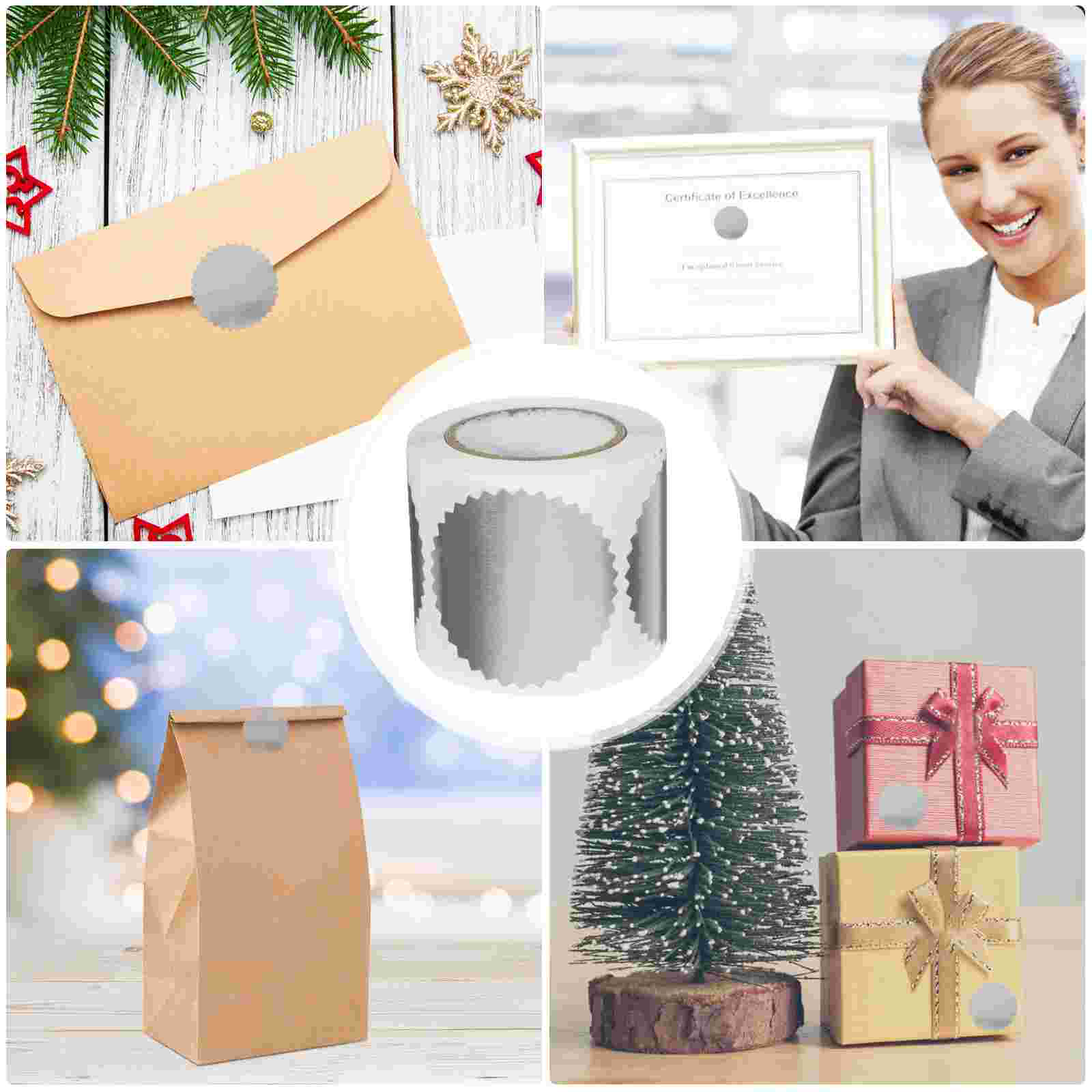 ซองจดหมายสติกเกอร์แสตมป์เปล่าสติกเกอร์เหรียญใบรับรองเหรียญประกาศนียบัตรแท็บ Creative The