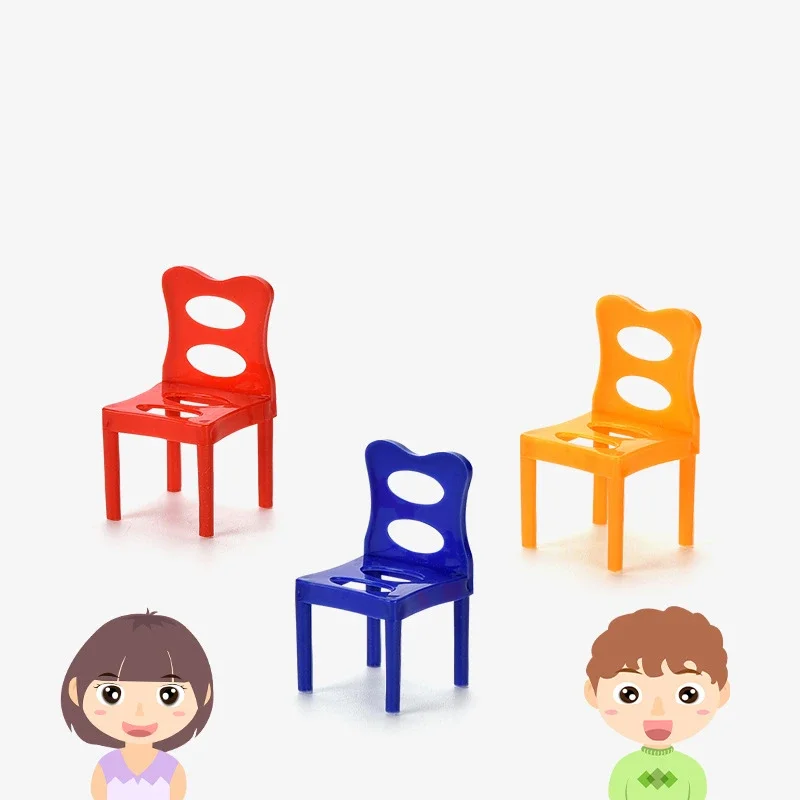 12pcs MINI เก้าอี้ BALANCE Blocks พลาสติกประกอบบล็อกซ้อนเก้าอี้เกมครอบครัว Balancing การฝึกอบรม
