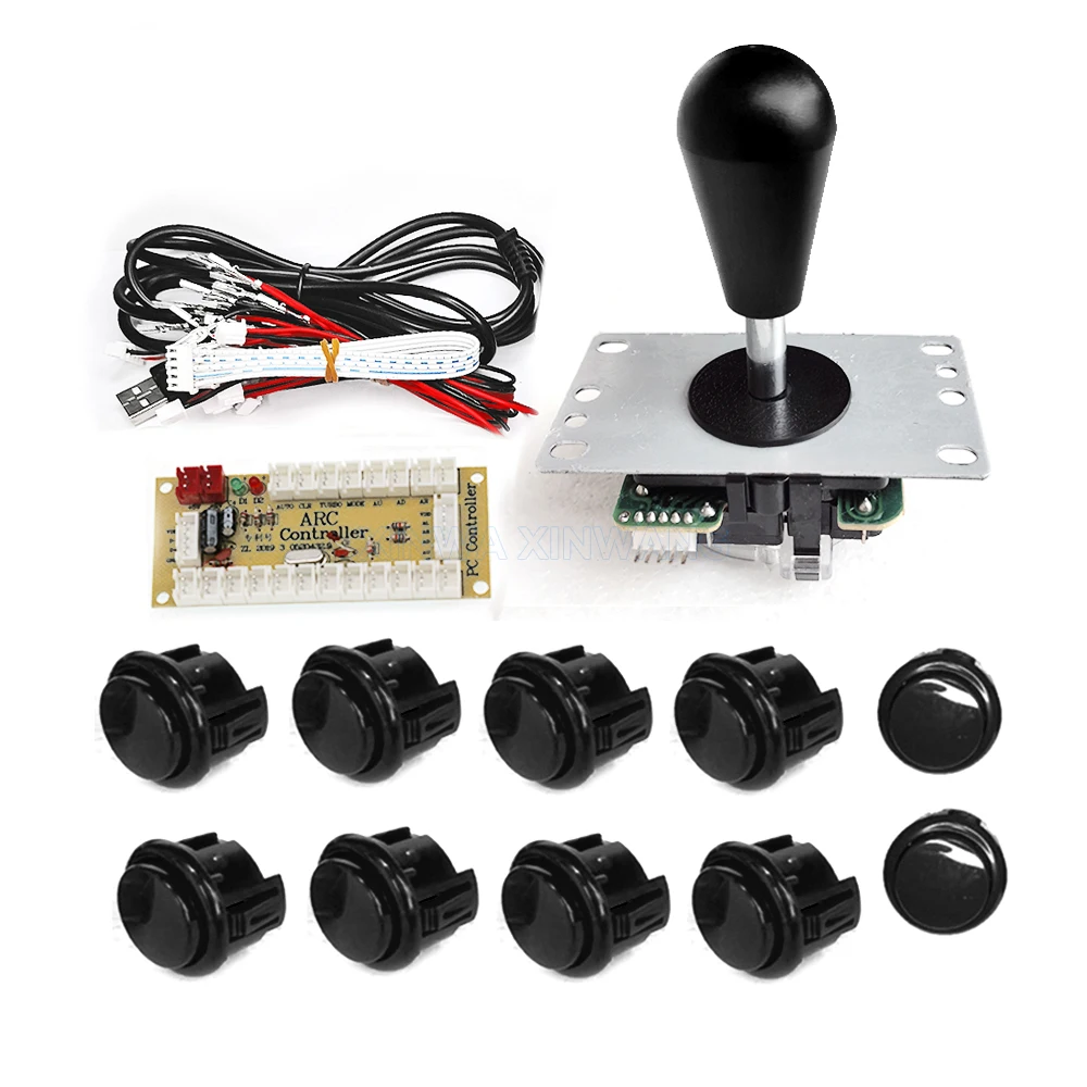 Joystick do gier Zestaw DIY Zero Delay Kontroler USB SANWA 8-drożny joystick 24/30 mm Przyciski do komputera PC, Raspberry Pi