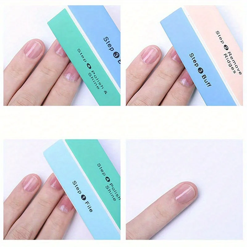 1/3/5 ชิ้น/เซ็ตเล็บบัฟเฟอร์ 4 WAY สีสัน Buffing BLOCK Shine ขัดเล็บ Buffing แฟ้มเล็บ Sanding