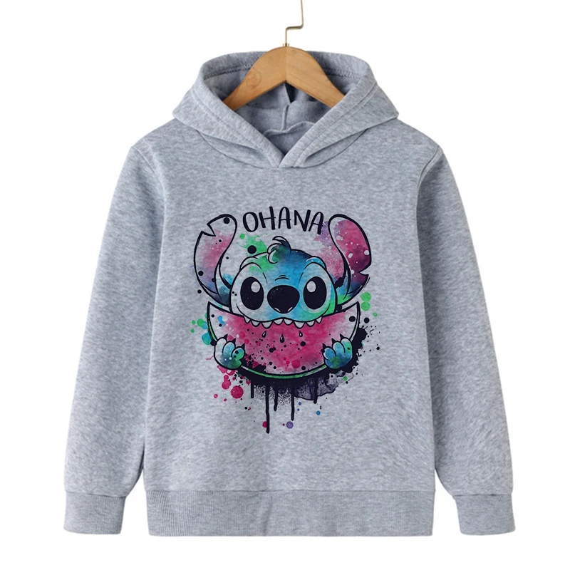 Roupas novas na disney stitch moletom com capuz crianças dos desenhos animados criança menina menino lilo e ponto moletom com capuz bebê casual topo