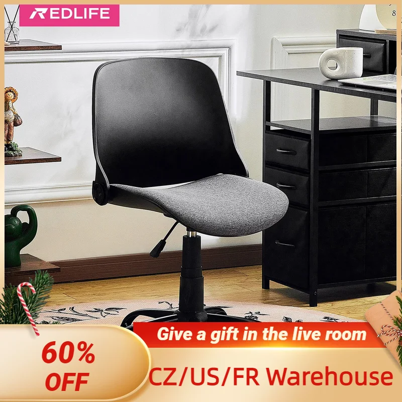 REDLIFE-Sedia da ufficio con schienale pieghevole, sedie da scrivania, sedia per computer senza braccioli, mobili regolabili per casa e ufficio