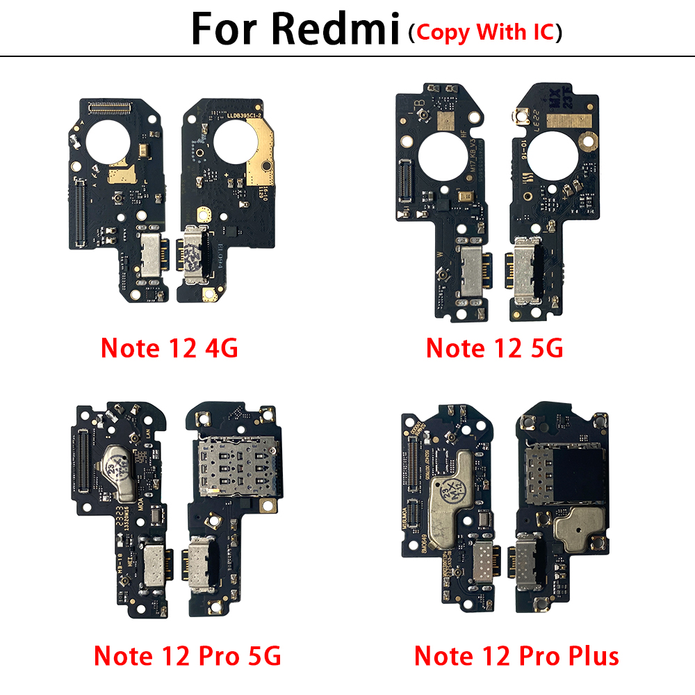 テスト済み USB ポート充電器ドックプラグコネクタ充電ボードケーブルマイクボード Xiaomi Redmi 注 12 プロプラス 5 グラム 12 4 グラム 12S