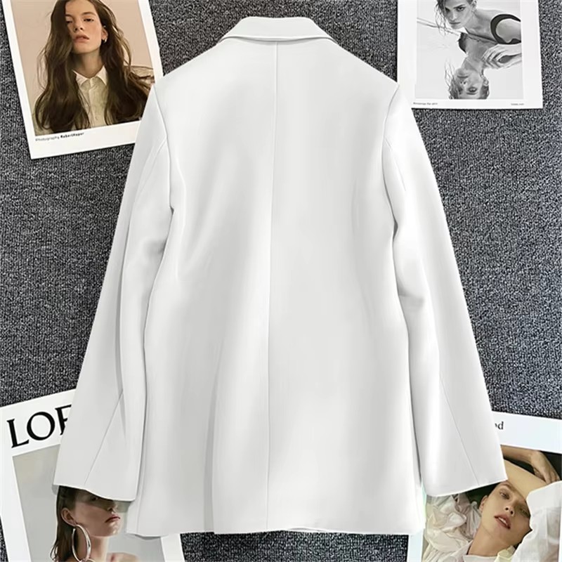 Office Lady Elegante Double Breasted Blazer Dameskleding 2025, Herfst Lange Mouw Slanke Pak Jassen Casual Chic Tops Vrouwelijke Jas