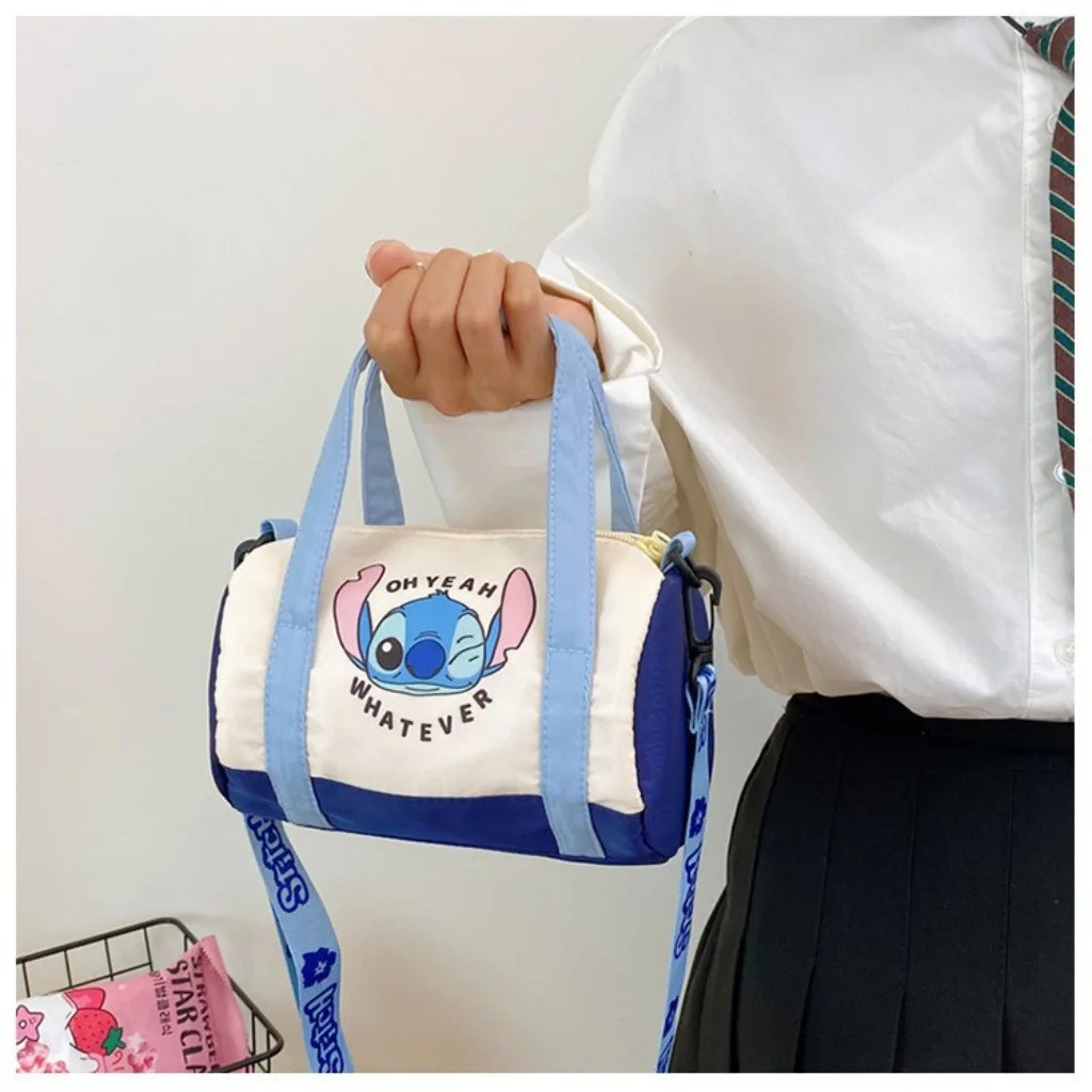 Disney Stitch Canvas Schoudertas Voor Vrouwen Cartoon Aardbei Beer Casual Crossbody Tas Dagelijks Woon-werkverkeer Cadeau voor Meisje Jongen Kind