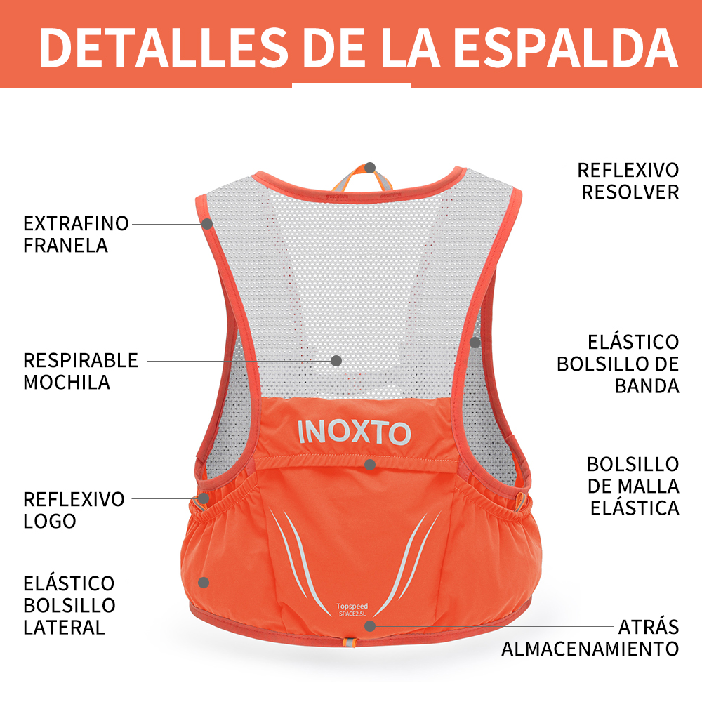 INOXTO 2022 nueva mochila ligera para correr chaleco hidratante adecuado para bicicleta maratón senderismo ultraligero portátil 2.5L