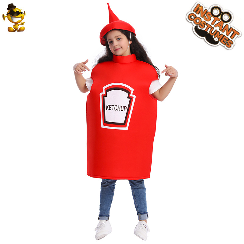 Disfraz de Ketchup y mostaza para niños, accesorios divertidos para fiesta de Carnaval y Halloween
