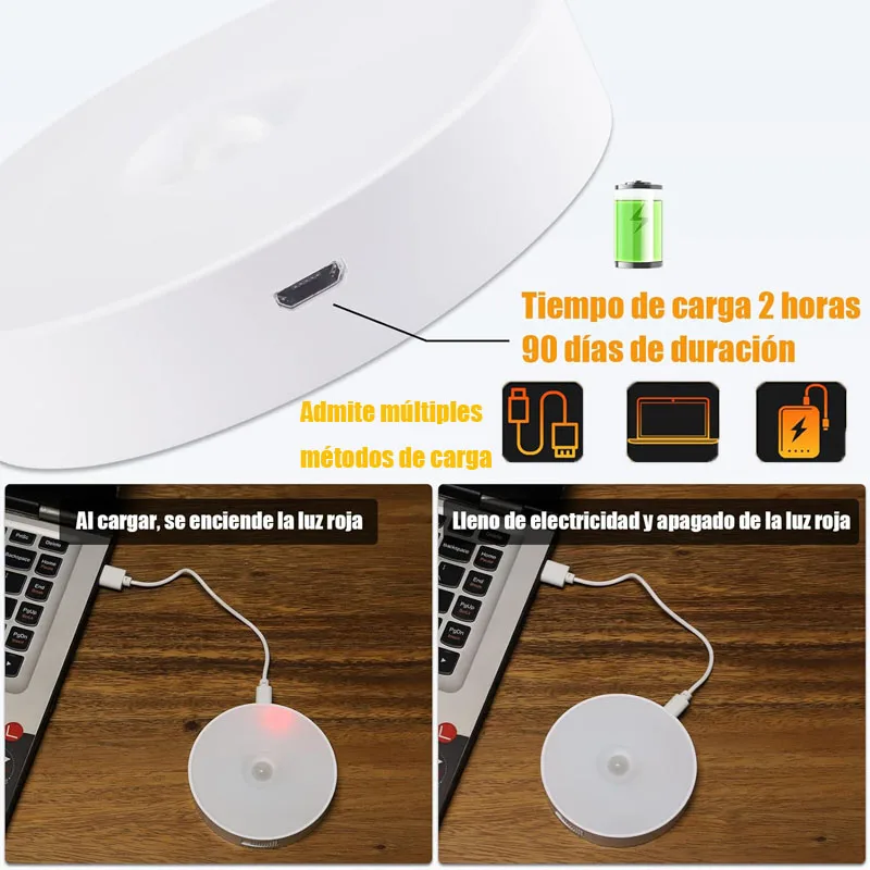 Xiaomi-luz nocturna LED con Sensor de movimiento PIR, recargable por USB, lámpara de noche para armario de cocina, decoración de dormitorio y habitación
