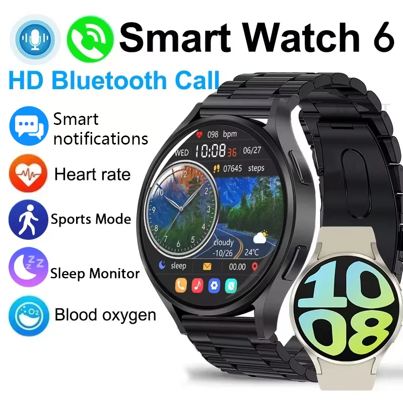KESHUYOU 2025 Nieuwe Damesmode Smart Horloge 6 Bluetooth Bellen Gezondheid Monitoring Alarm heren Sport Smartwatch