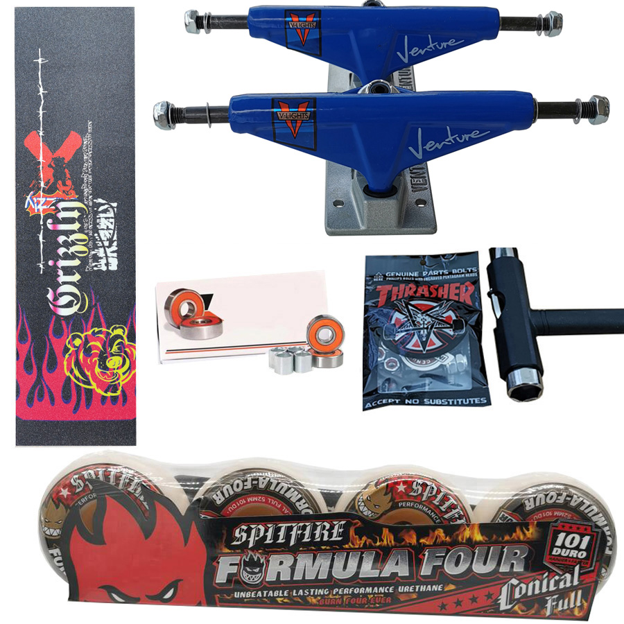 Spitfire Rad geschmiedete 5,25 Zoll VENTURE Skateboard Trucks gute Qualität Pro Chromstahllager Griffband Skateboards
