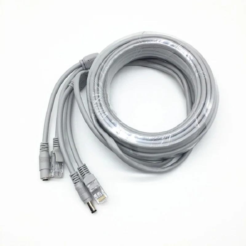 RJ45 Ethernet กล้องวงจรปิดสาย Cat5e DC Power Cat5 เครือข่ายอินเทอร์เน็ต LAN สาย PC คอมพิวเตอร์สําหรับ POE ระบบกล้อง IP Concatenon