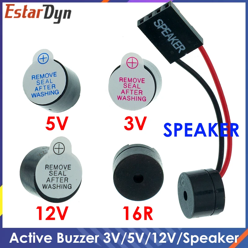 10 Chiếc Hoạt Động Còi 3V/5V/12V/16R TMB12A03 TMB12A05 TMB12A12 Từ Dài Continous tiếng Bíp Tone 12095 12*9.5Mm Mini Cắm Loa