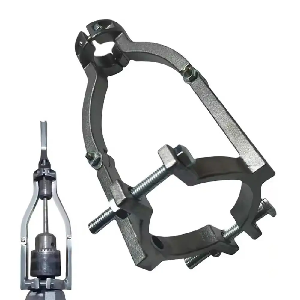 Square Hole Drill Fixing Bracket Mortise And Tenon Bit Bracket Clamp Adjustable From 1.5-2.2inch Drill Install Fixing Bracket
