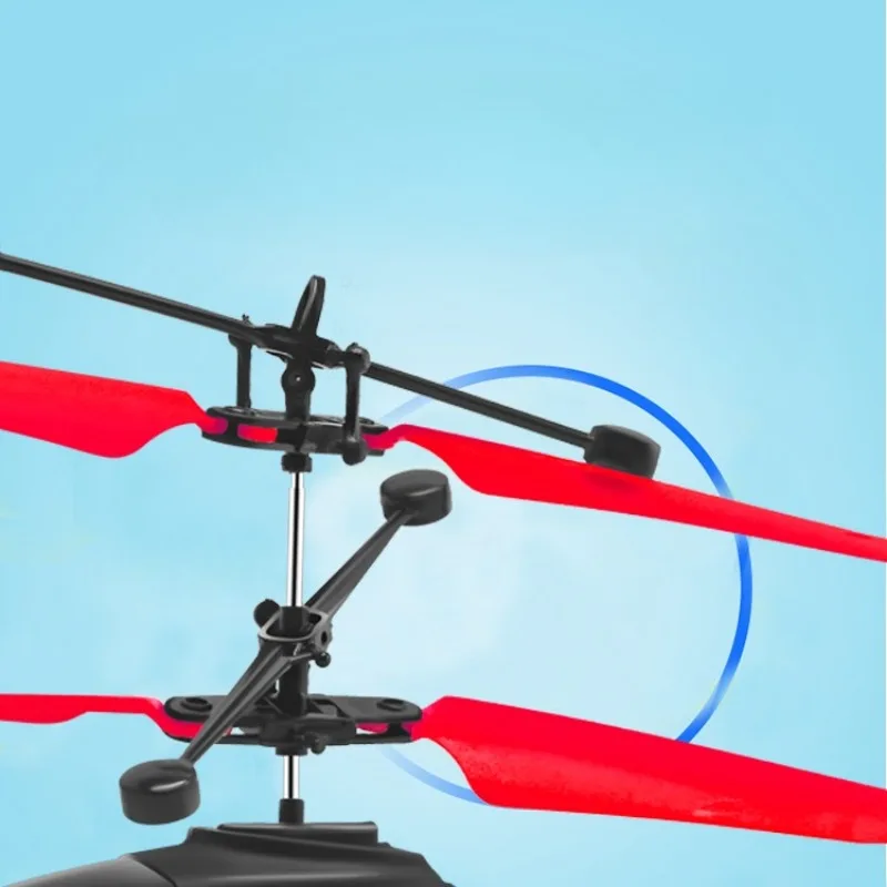 Helicóptero de suspensão com controle de gestos de canal, aeronave de indução remota rc com luz led de carregamento, brinquedo infantil para meninos
