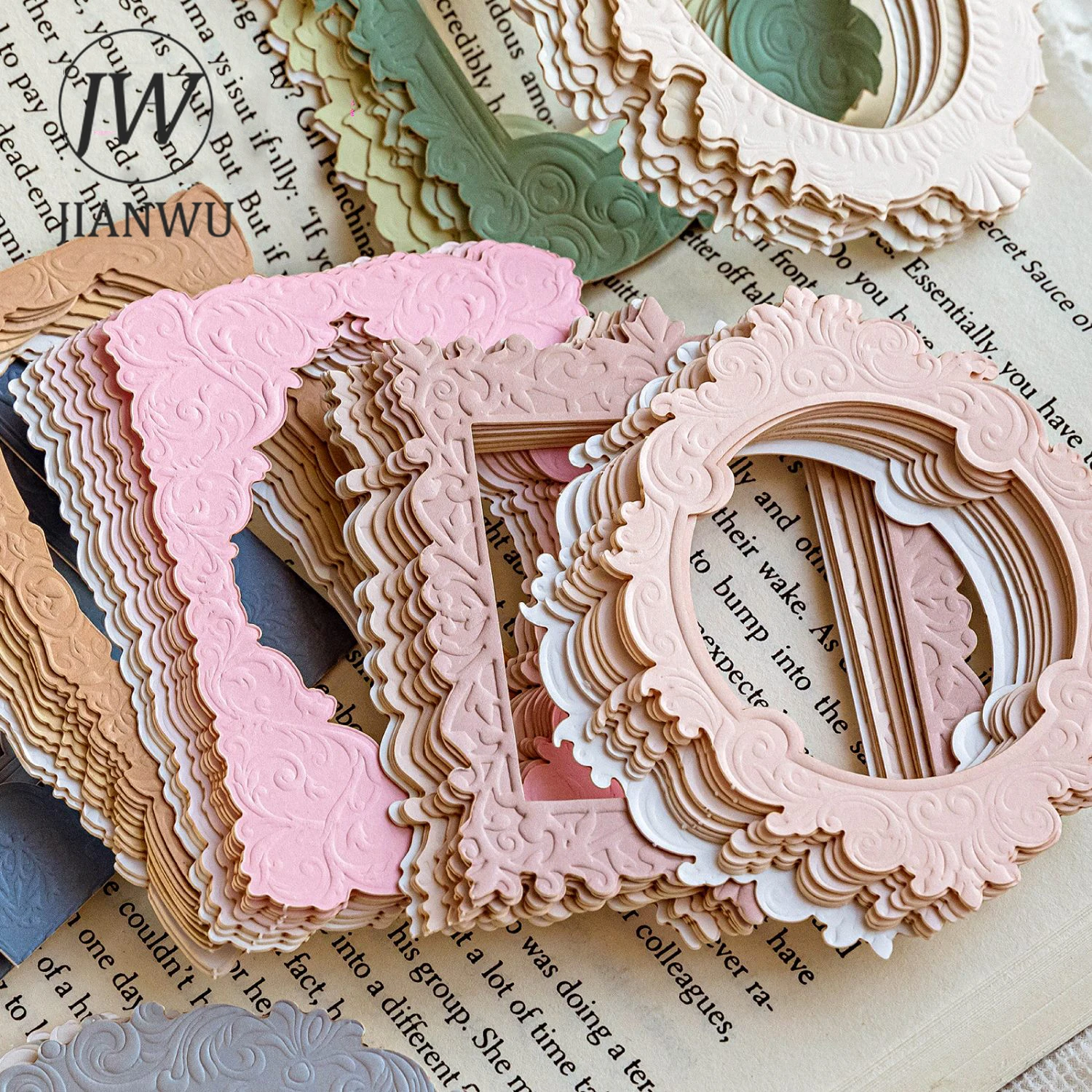 JIANWU 10 Blatt „Find A Mountain Stream“-Serie, Vintage-Relief, hohle Collage-Karte, kreatives DIY-Tagebuch, Material, Dekor, Schreibwaren