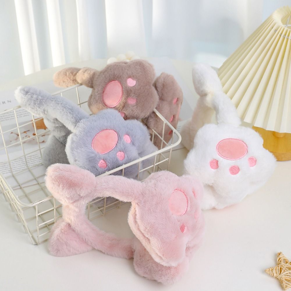 Cache-oreilles patte de chat en peluche, cache-oreilles anti-vent confortable, protection contre le froid, garde au chaud, joli couvre-oreilles d'équitation
