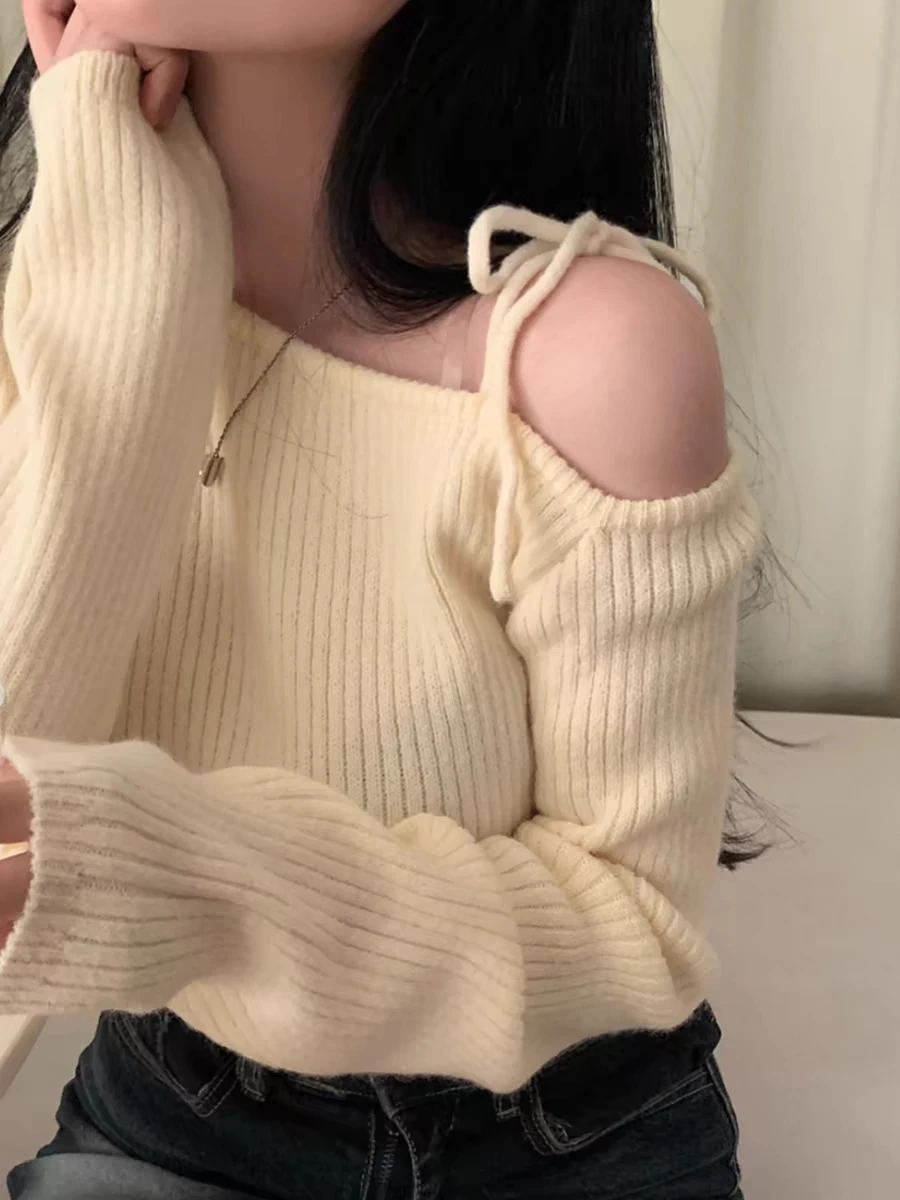 Plus Size Red Knitted Sweater Women's Base Layer Inner Design Sense Small ence Top Autumn Winter New Sle Bindiasha Commute Sle