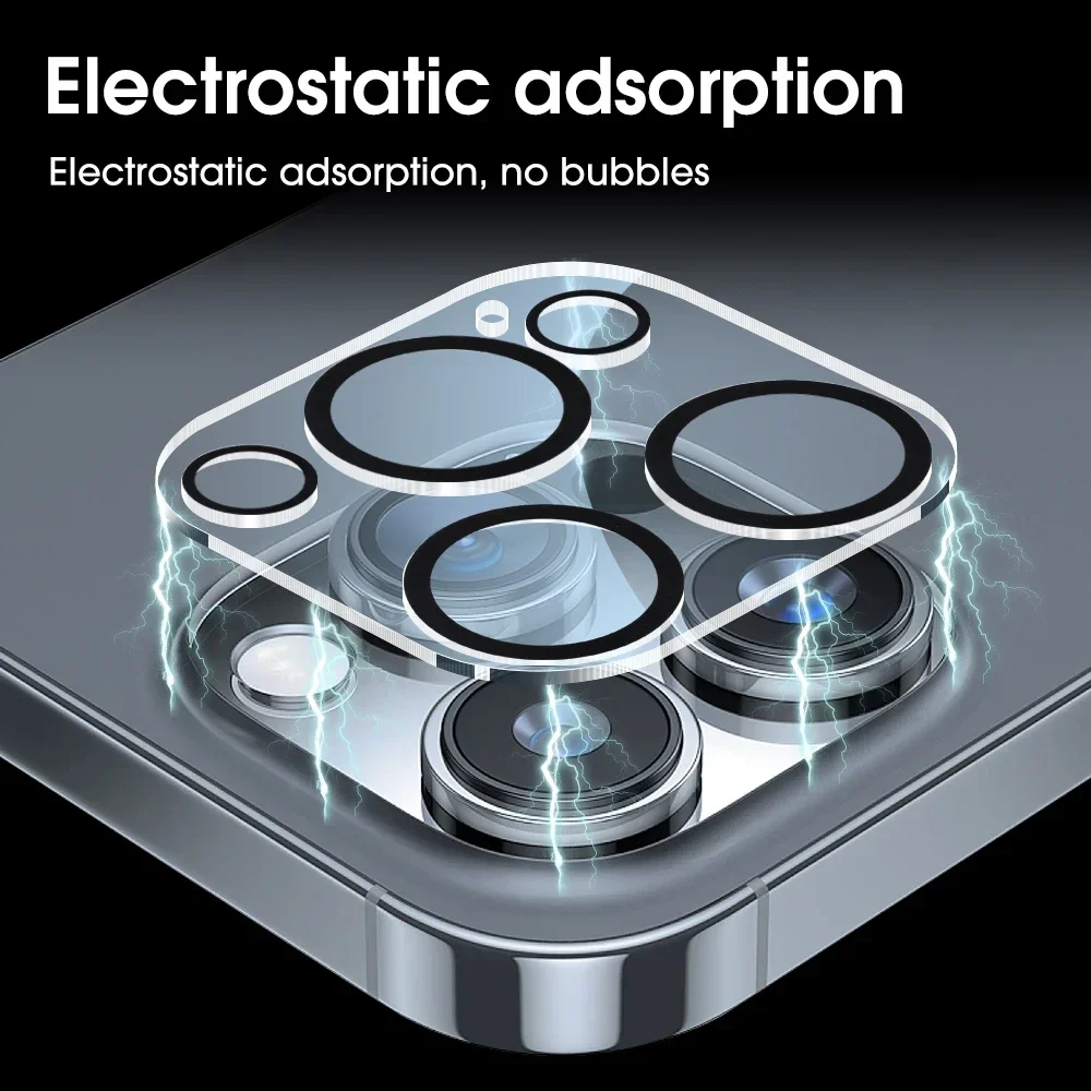 iPhone 13mini/13/14/15/16/17 Pro Max用 HDバックカメラ強化ガラス 4/1枚入り リアレンズスクリーンプロテクター 傷防止ガラスフィルム