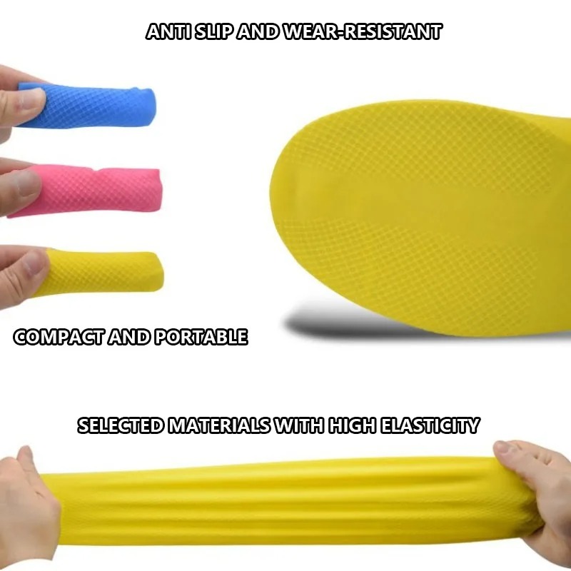 Cubiertas reutilizables de látex para zapatos de lluvia, impermeables, antideslizantes, de goma, para caminar al aire libre, 1 par