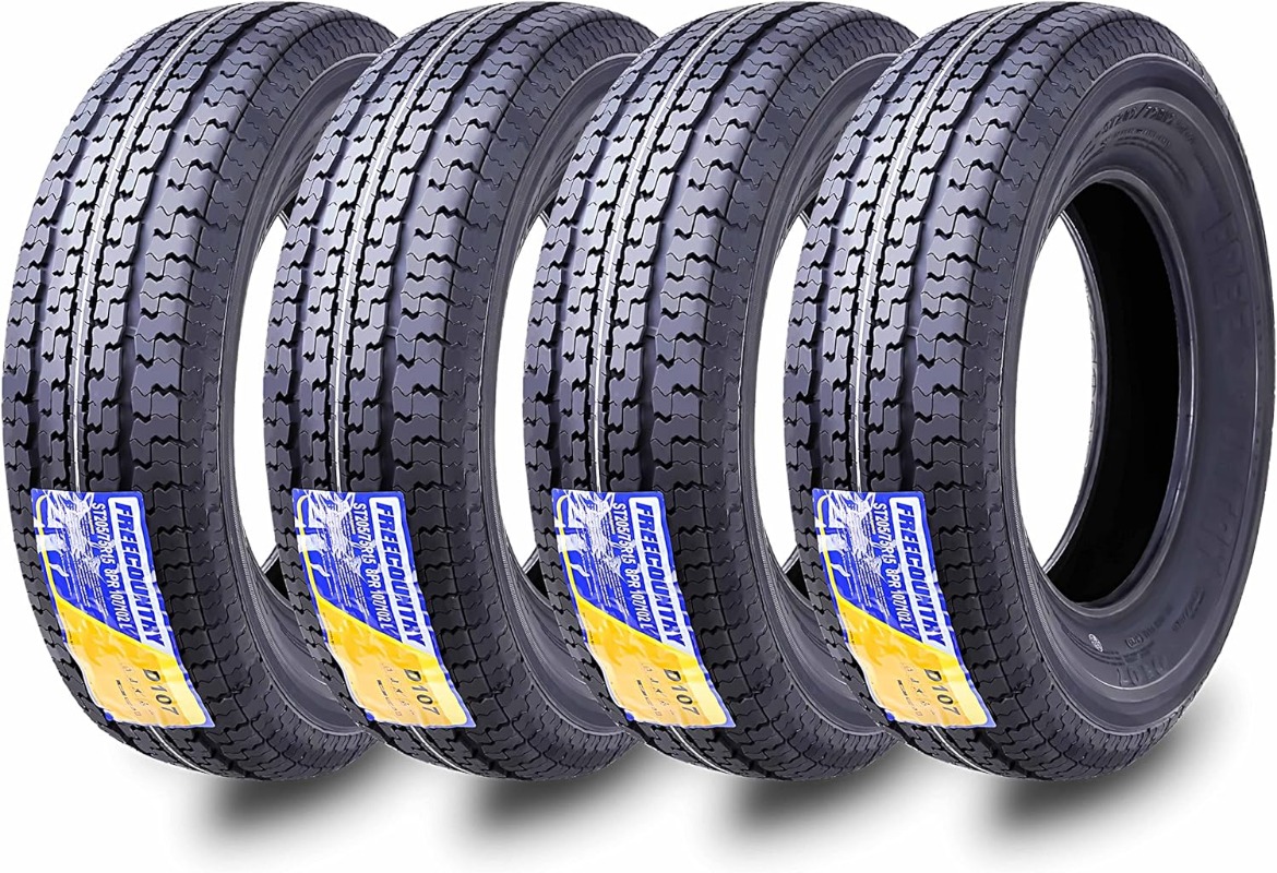 Ride Set 4 Trailer Tires ST205/75R15 205 75 15 8-Ply Load Range D Steel Belted Radial w/Featured Side Scuff G