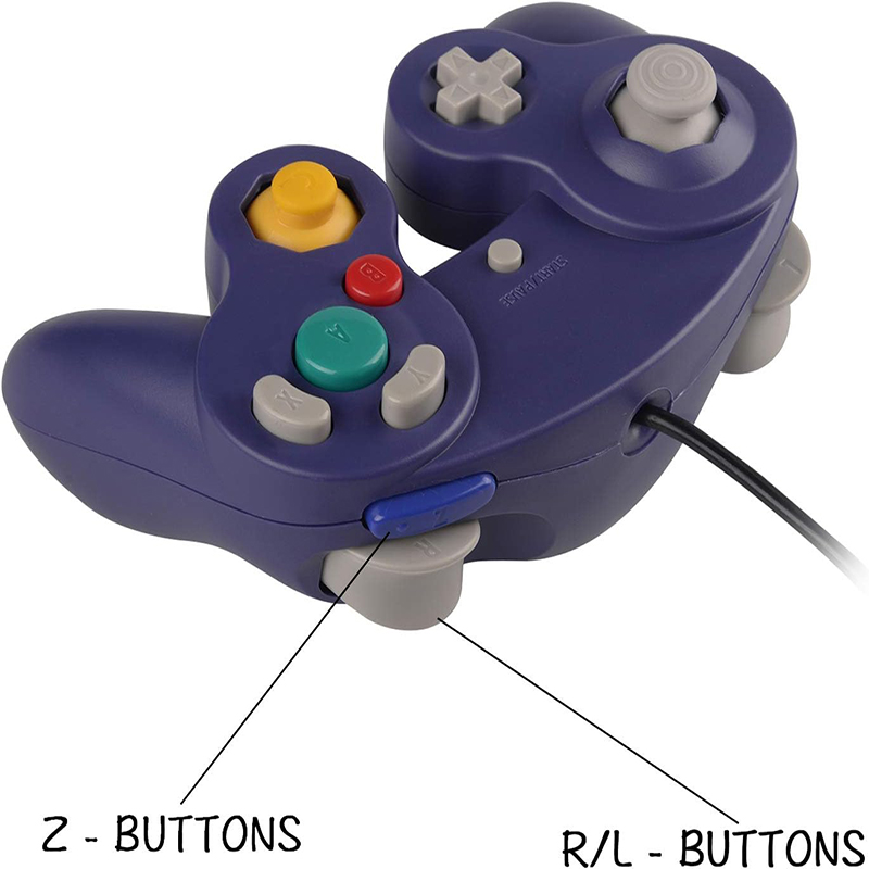 Controlador Joypad para juegos por cable clásico portátil con función de vibración Compatible con Wii NGC Gamecube Game Cube