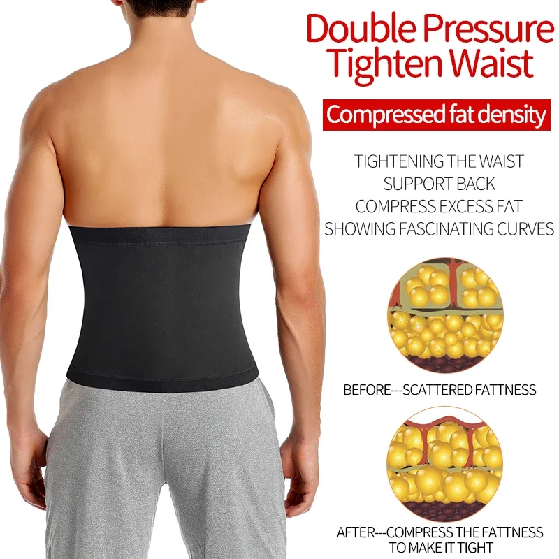 Reductor de Abdomen para hombre, moldeador de cuerpo para Sauna, recortador de sudor, cinturón, entrenador de cintura, ropa moldeadora adelgazante de vientre, entrenador de cintura, corsé We