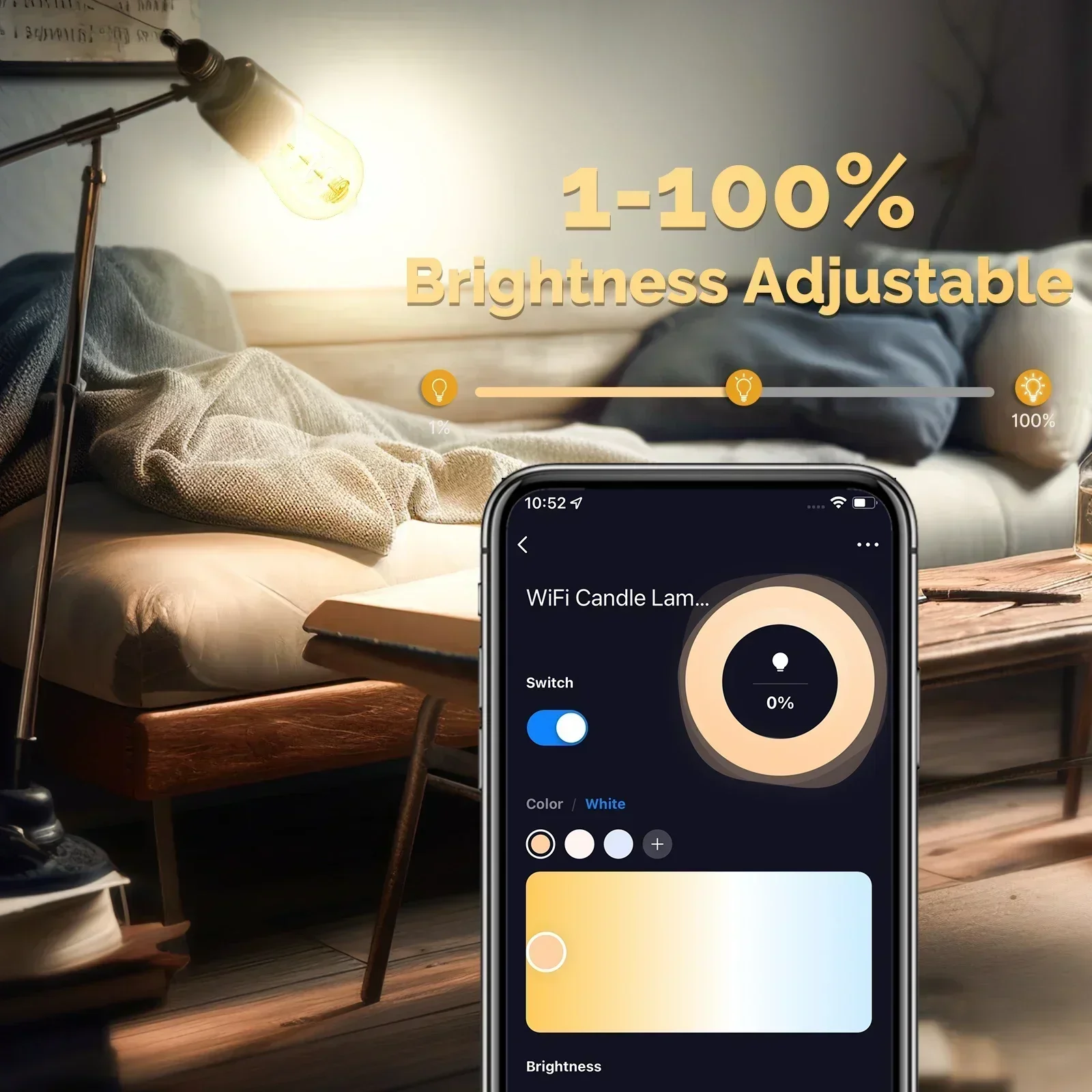 MOES Tuya WiFi Smart ST64 Edison LED-Glühbirnen, 16 Millionen RGB-Farbwechsel, 2700 K–6500 K, dimmbar, funktioniert mit Alexa/Google Home