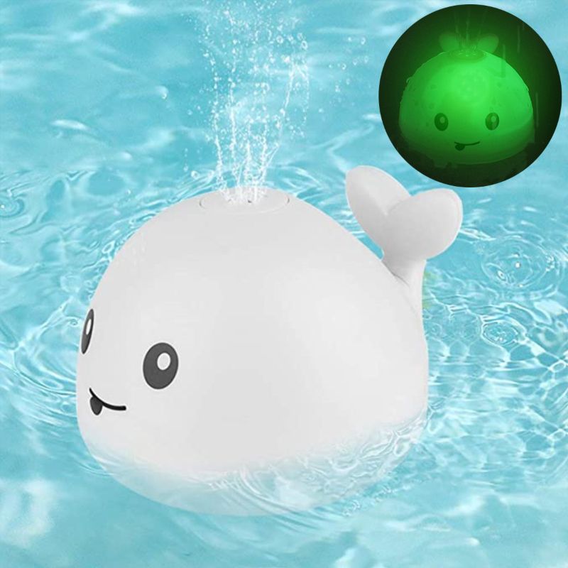 Ballena flotante juguete con rociador agua dibujos animados para ducha recién nacido para bañera para P