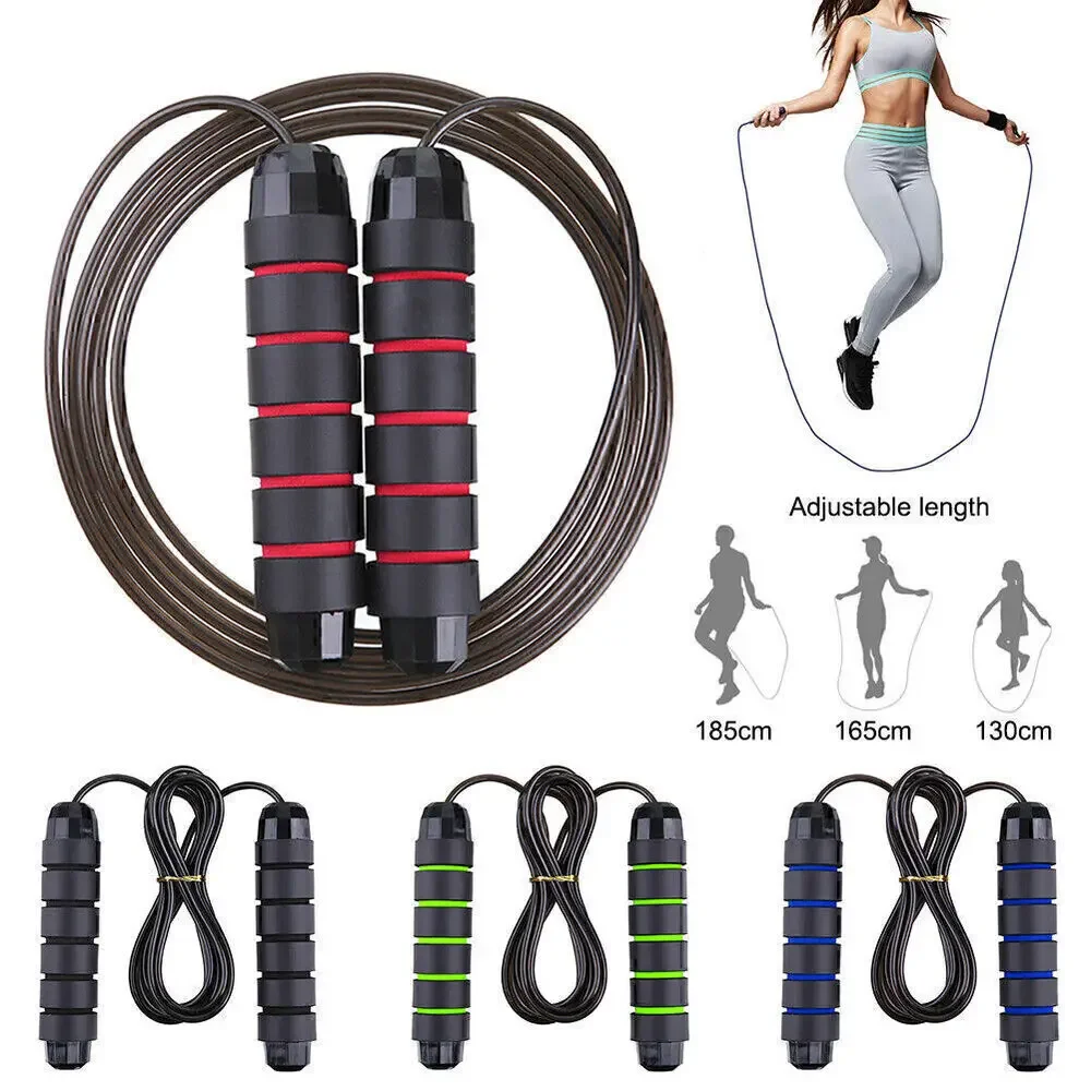 Cuerdas para saltar Crossfit, equipo de Fitness portátil, aeróbico, alambre de acero rápido, cuerda para saltar, boxeo, Yoga, para mujer y hombre, peso de 2,8/3m