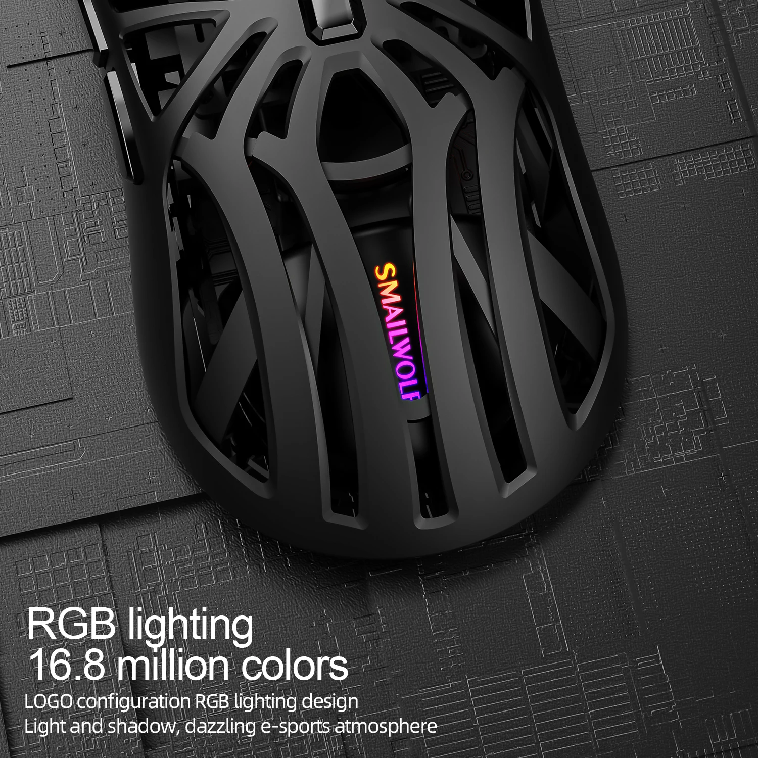 Souris Bluetooth SMAILWOLF RS8 1000Hz, 10000dpi, connexion à trois modes, souris de jeu macro légère pour ordinateur portable