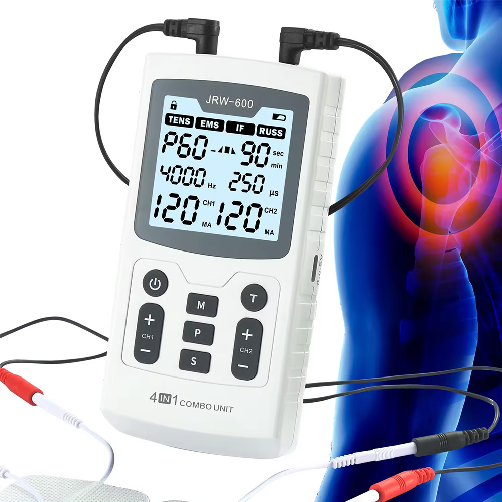 4 In 1 เครื่องกระตุ้นกล้ามเนื้อไฟฟ้า Interferential High-Frequency กายภาพบําบัดอุปกรณ์ EMS IFT RUSS TENS Pulse Electrostimulator