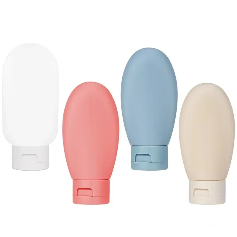 4 unids/set botella recargable 60ml contenedor de loción suave tubo de compresión botella vacía botella de champú de viaje portátil