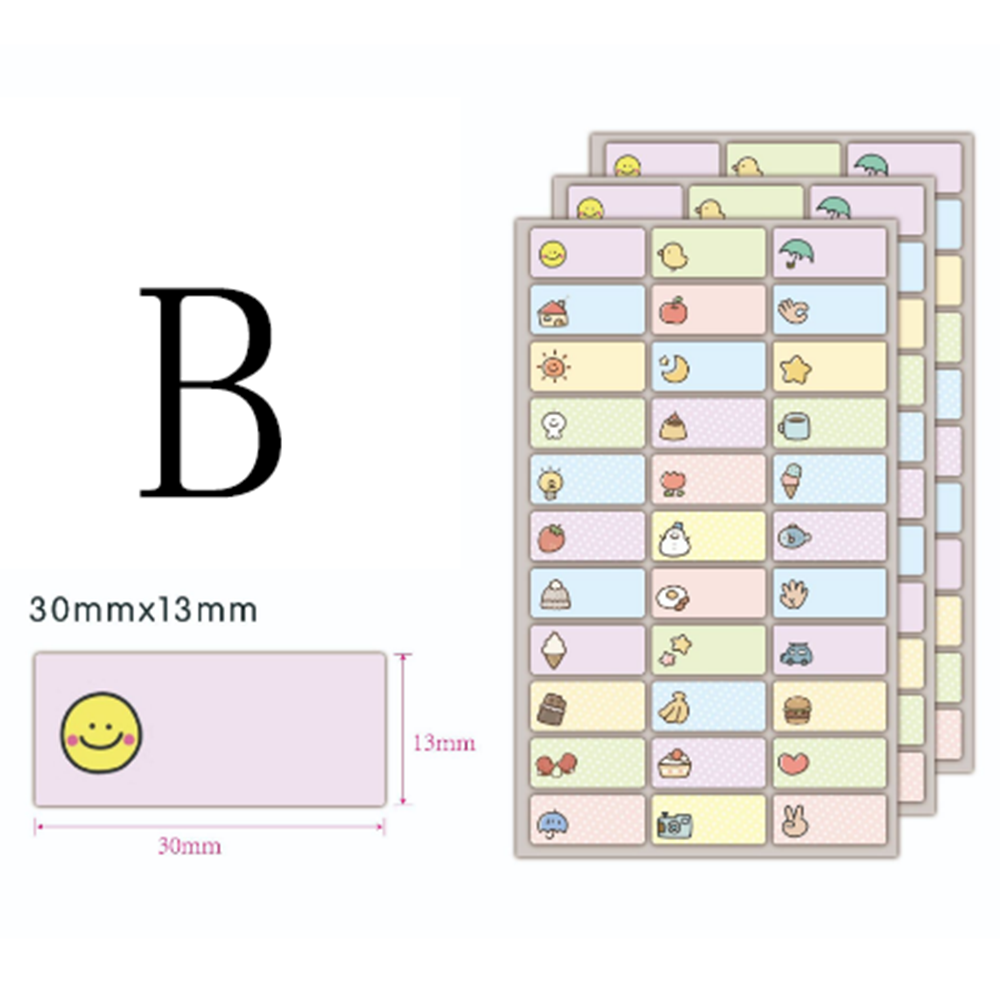 120 ชิ้น 30x13 มิลลิเมตรการ์ตูนชื่อสติกเกอร์เด็กป้ายกันน้ําสติ๊กเกอร์หลายสีป้ายแท็กฮีบรูชื่อ