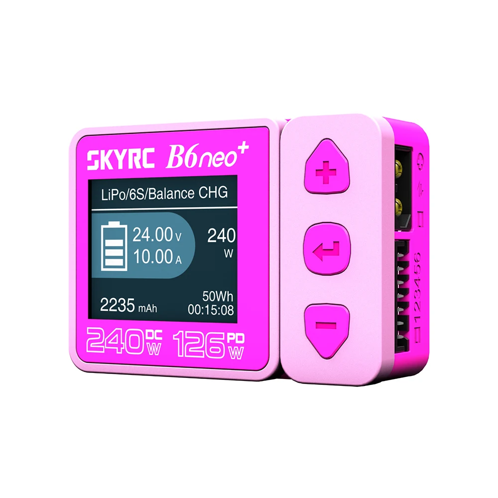 ​ SKYRC B6neo+ Smart Charger High Power DC240W PD126W Mehrsprachiges Balance-Ladegerät 600mA XT60/Typ-C Kompaktladegerät Entlader