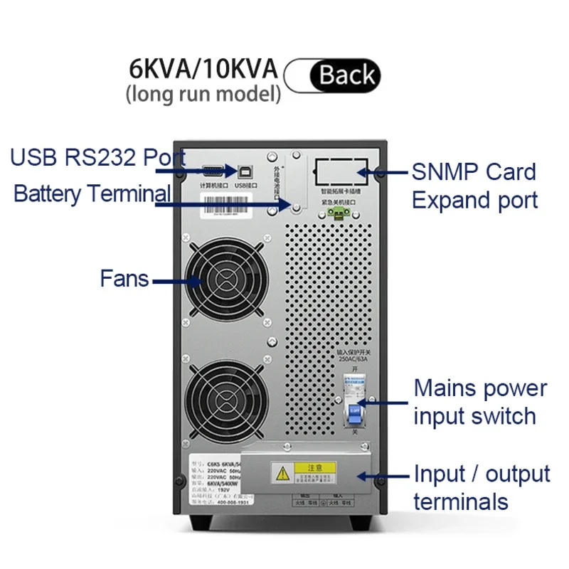 3KVA 2700W 220V Online Ups Ecologic Battery Backup Surge Protector Ups System Uninterruptible Power Supply