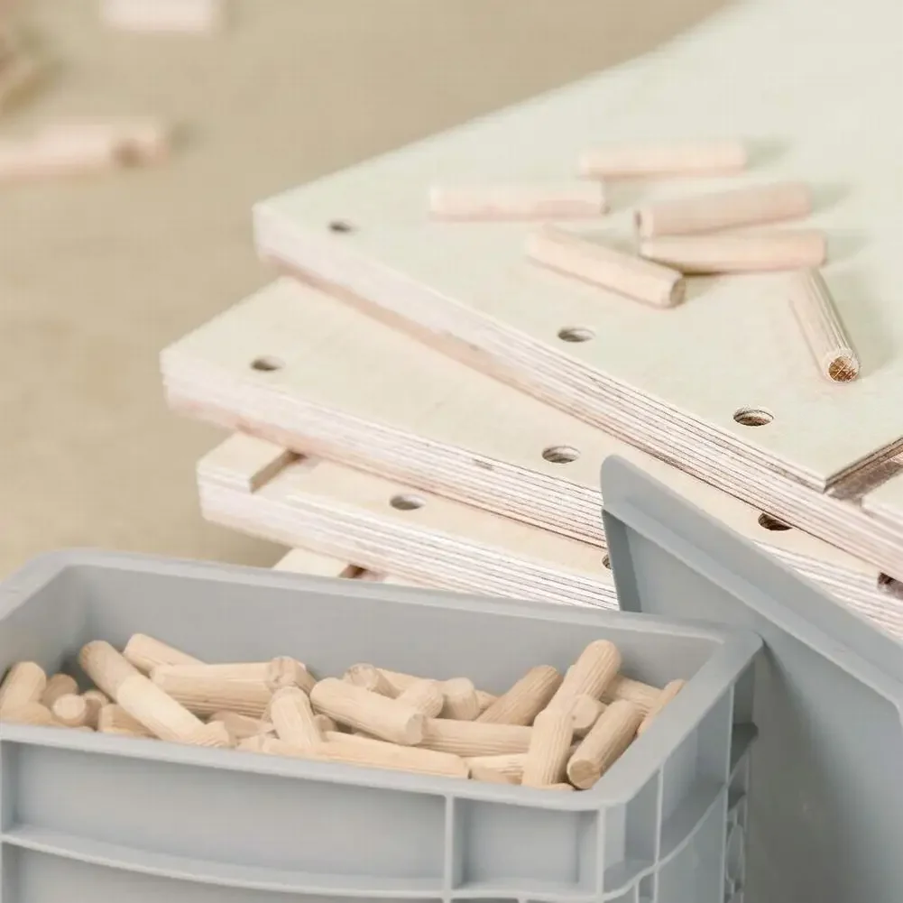 100pcs ไม้ Dowels ไม้เนื้อแข็ง Dowel M6/M8/M10 Chamfered ร่อง Beech Dowel ร่องสําหรับช่างไม้เฟอร์นิเจอร์ผู้ผลิตซ่อมเครื่องมือ