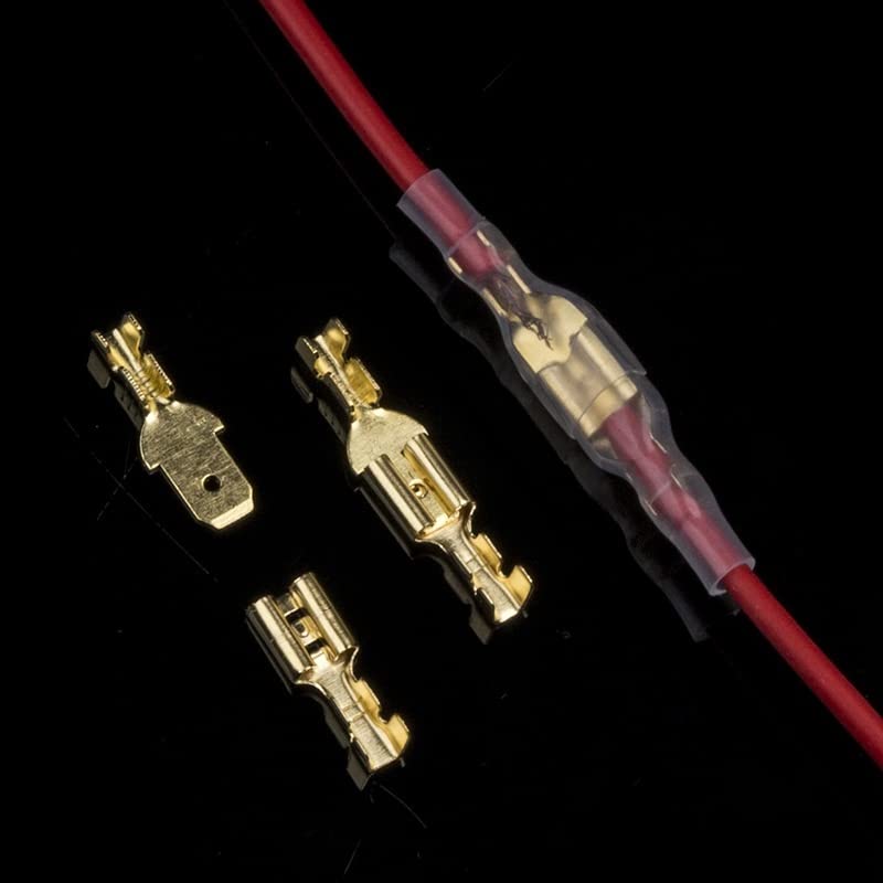 200 Uds 2,8/4,8/6,3mm terminales de pala hembra/macho conectores de cable terminales de engarzado con mangas aislantes transparentes