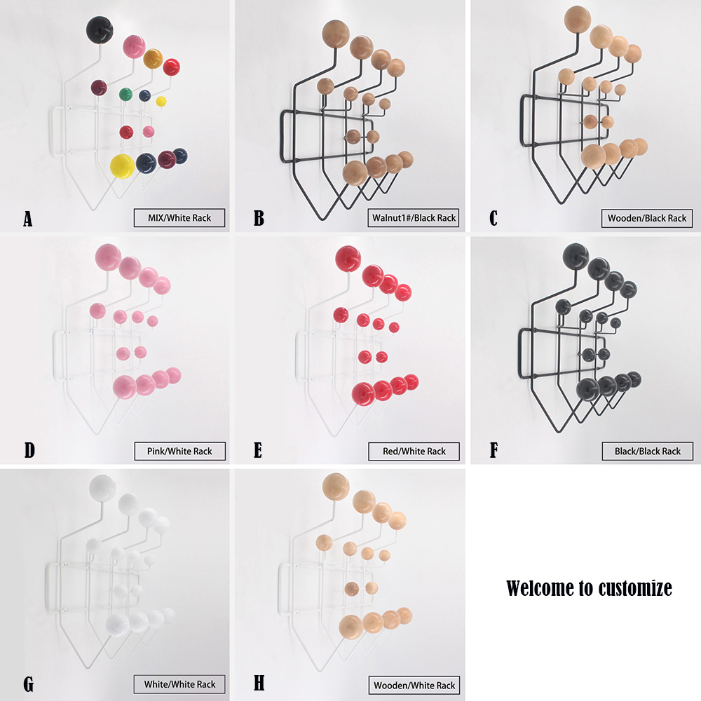 Multicolor Hange เฟอร์นิเจอร์ไม้แขวนเสื้อ Ball Rack ตะขออเนกประสงค์สําหรับเครื่องประดับสําหรับของขวัญเด็กโลหะตกแต่งกระเป๋า