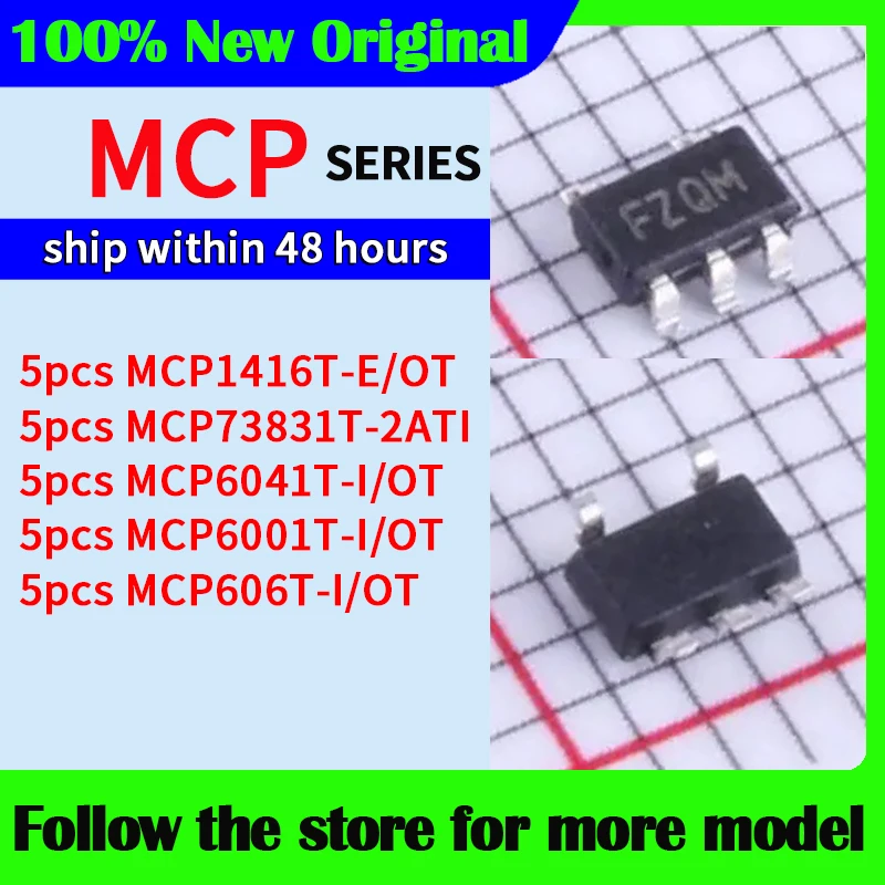 MCP1416T-E/OT MCP73831T-2ATI MCP6041T-I/OT MCP6001T-I/OT MCP606T-I/OT En stock Envío 48 horas