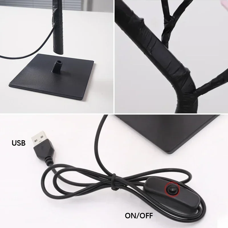 โคมไฟตั้งโต๊ะ LED รูปดอกกุหลาบ ต้นไม้ ไฟกลางคืนแบบ USB ของตกแต่งบ้าน ไฟตั้งโต๊ะ LED สำหรับงานปาร์ตี้ คริสต์มาส งานแต่งงาน ตกแต่งห้องนอน