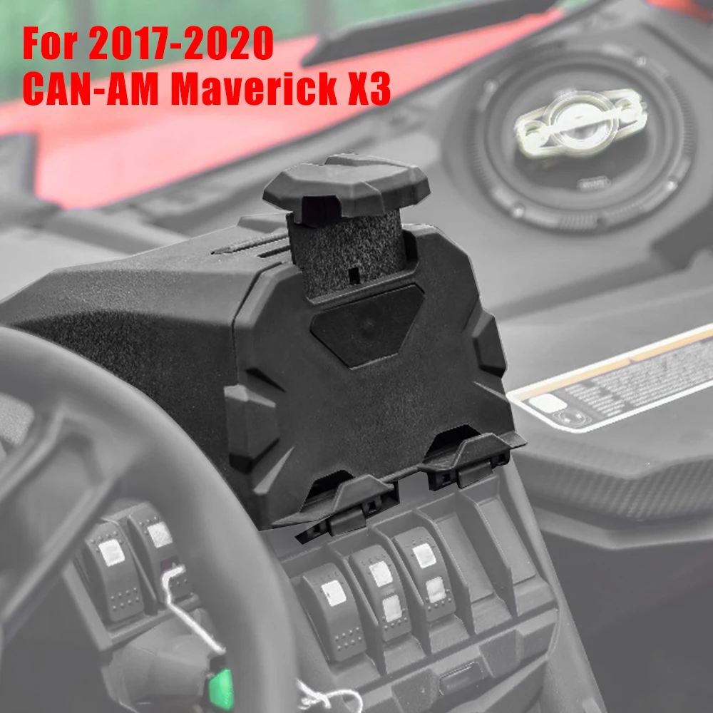Suporte para smartphone com modelos de armazenamento integrados, bandeja organizadora para 2017-2023 can am maverick x3, acessórios 715002874
