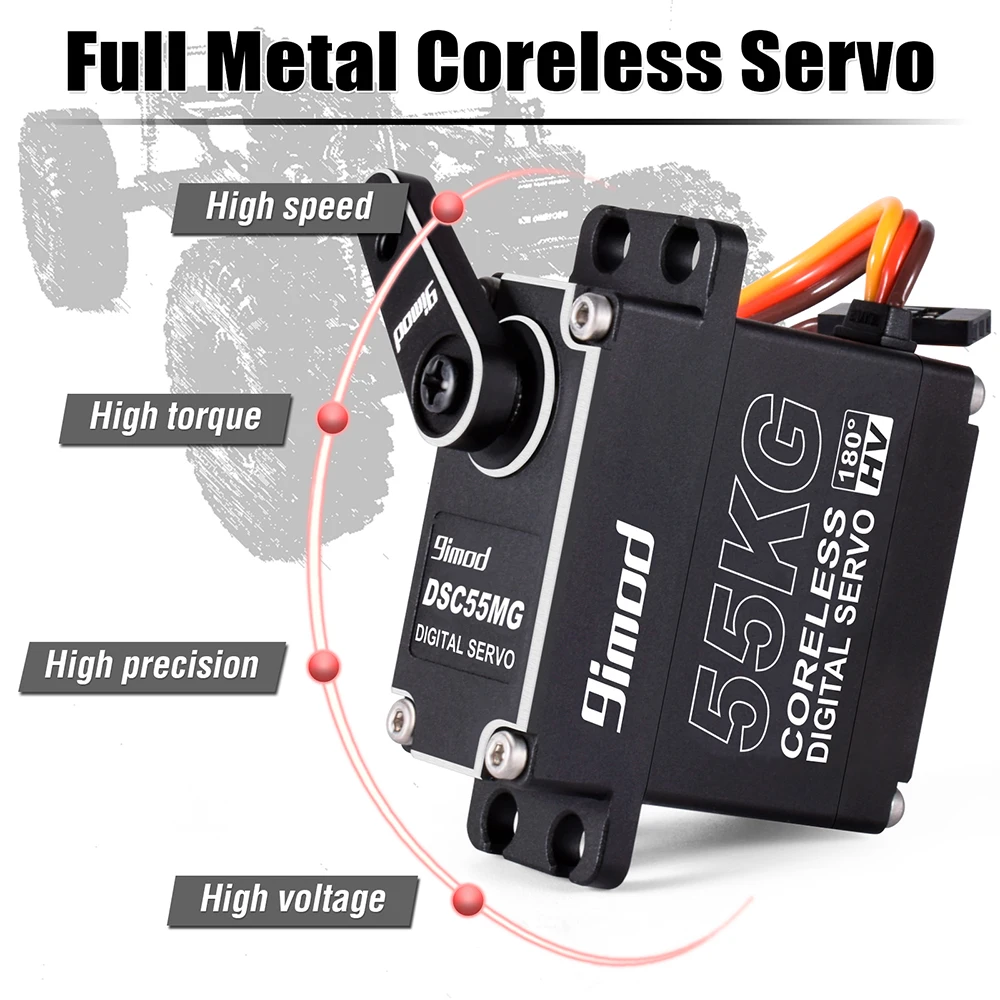 9imod 55กก.กันน้ําServo IP67 180/270 Magnetic SensorแรงบิดสูงCoreless Digital Servoเกียร์โลหะเต็มรูปแบบสําหรับ1/8 1/10 RC Cars