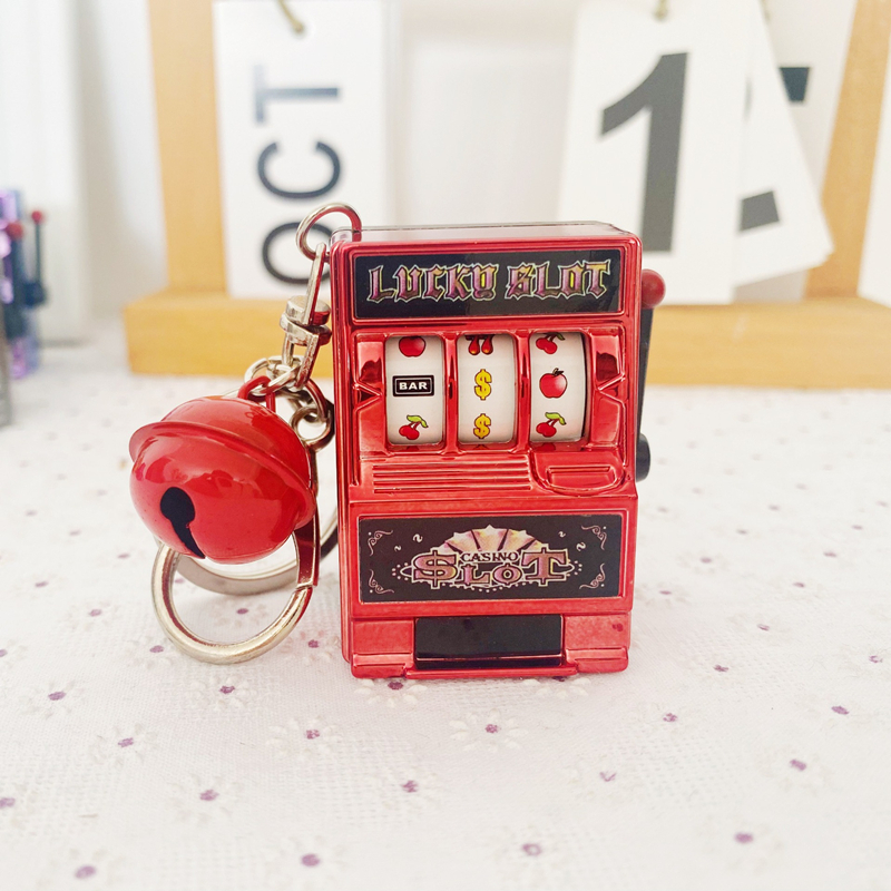 Mini machine à sous de fruits porte-bonheur Jackpot, porte-clés d'arcade, cadeau d'anniversaire, jouet à pièces, jeux de machine à jouer, 1PC
