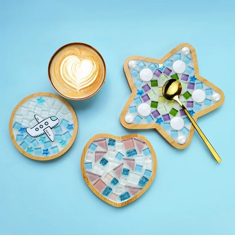 Tre Khảm Tự Làm Đế Lót Ly Tay Sáng Tạo Chất Liệu Cốc Thảm Placemat Khảm Pha Lê Thủ Công Dụng Cụ Trẻ Em Quà Tặng