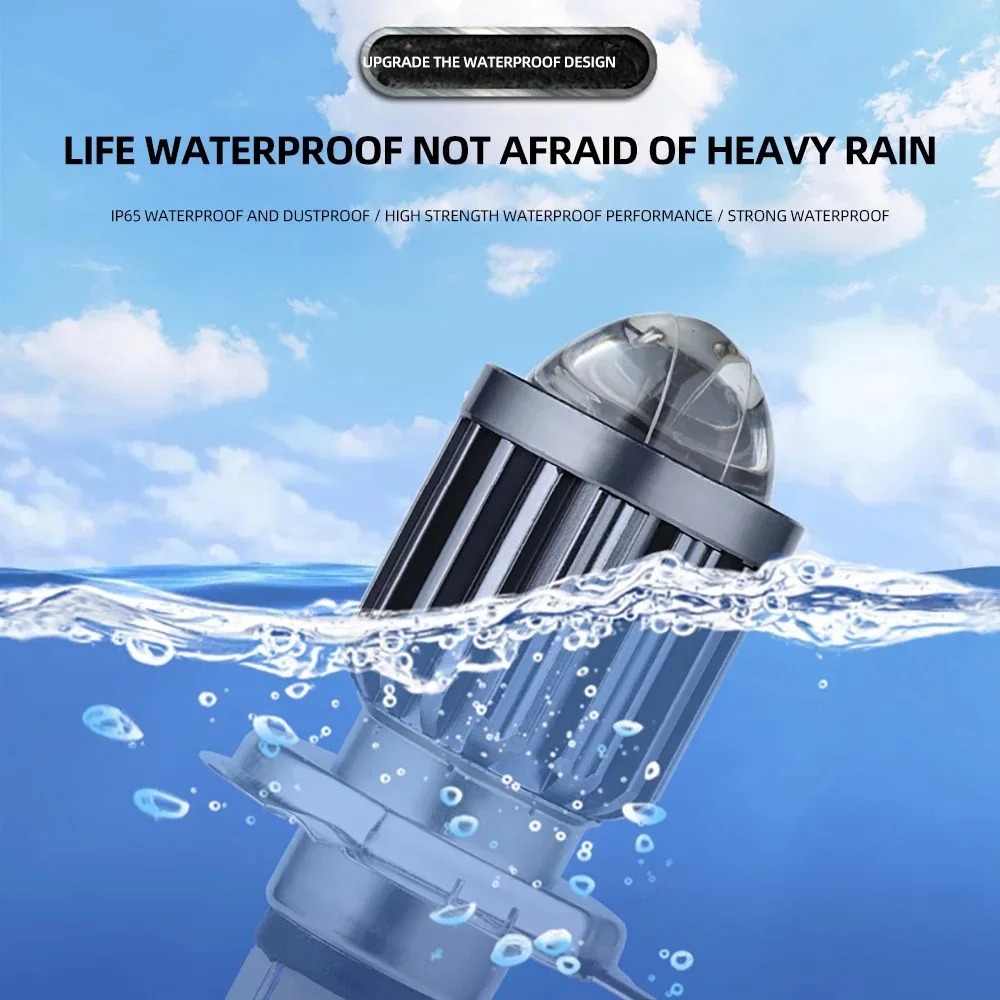 1PC 10000Lm H4 Led Bulb Motorcycle Moto BA20D Headlight Bulb IP68 CSP Lens Yellow White Lamp Scooter Accessories Fog Light