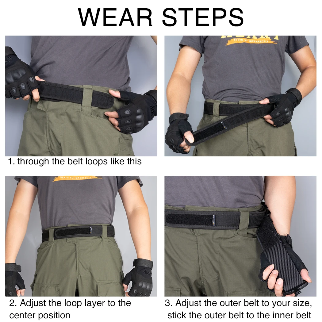 IDOGEAR cinturón táctico de combate de 2 pulgadas hebilla de liberación rápida MOLLE caza deportes al aire libre cinturón para hombre duradero dos en uno 3414