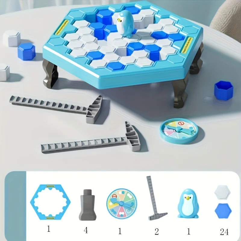 Salvar pinguim batendo brinquedo de gelo, disjuntor de gelo batendo e desmontar jogo de tabuleiro de parede novidade jogo brinquedo interativo