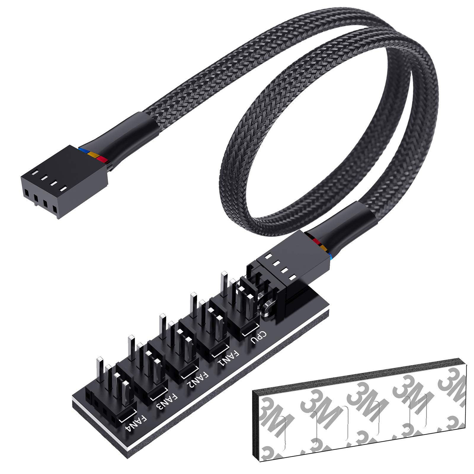 Hub de ventilador PWM de 1 a 5 vías, refrigeración de CPU de PC, Cable de alimentación de ventilador de 4 pines/3 pines, adaptador divisor de concentrador, ventiladores de caja enfriadora de ordenador de escritorio